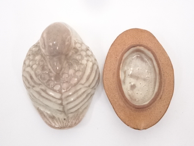 道具 ] - 道具 萩焼 納富鳥雲造 水鳥香合 | ネットショップ圭 netshop